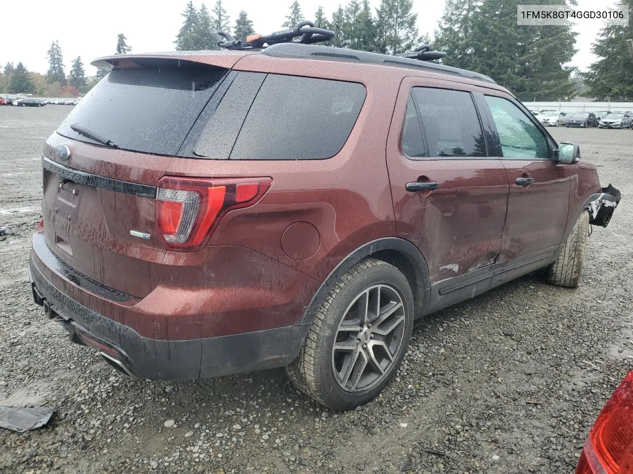 2016 Ford Explorer Sport VIN: 1FM5K8GT4GGD30106 Lot: 78921724