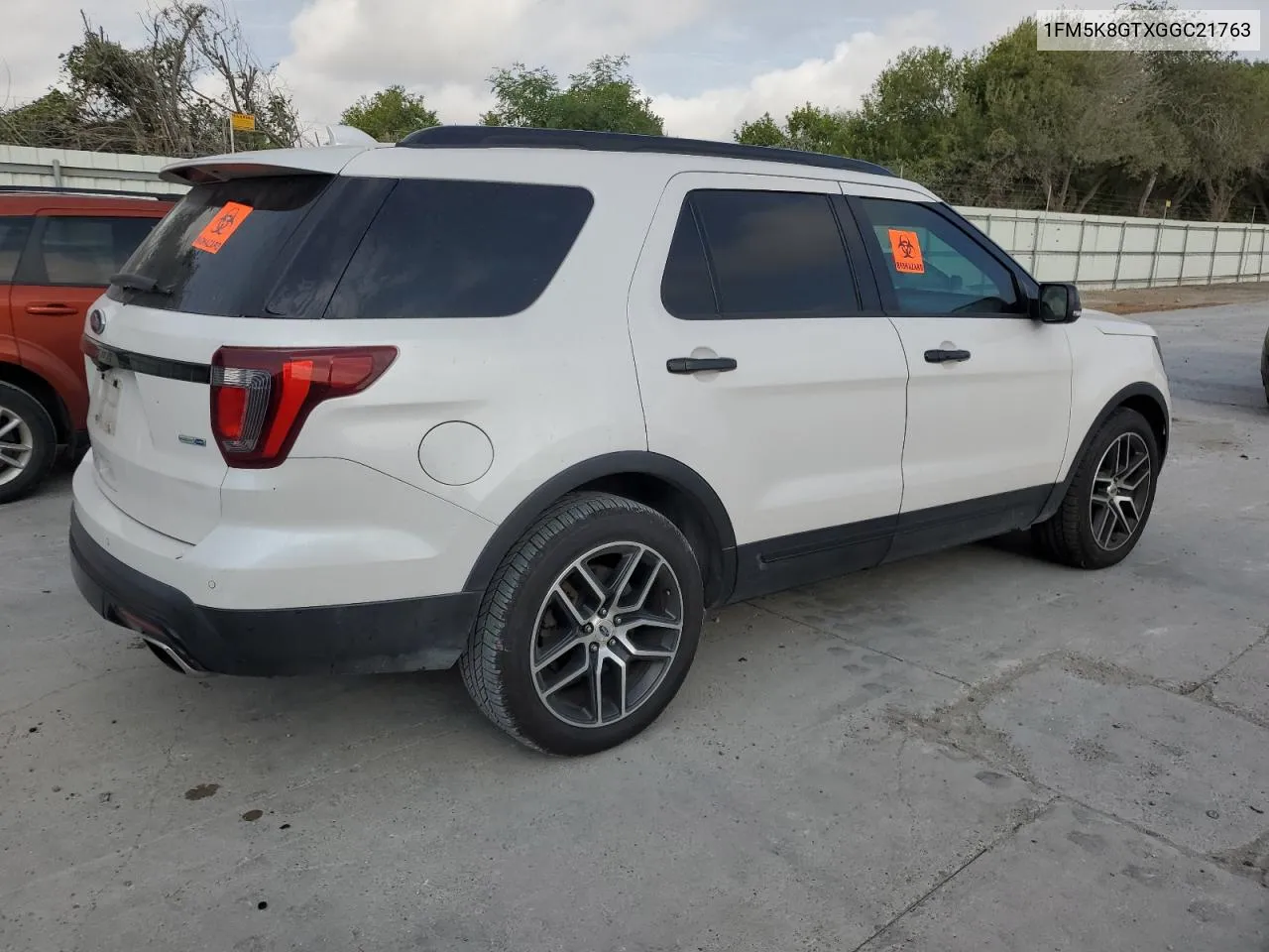 2016 Ford Explorer Sport VIN: 1FM5K8GTXGGC21763 Lot: 78929524