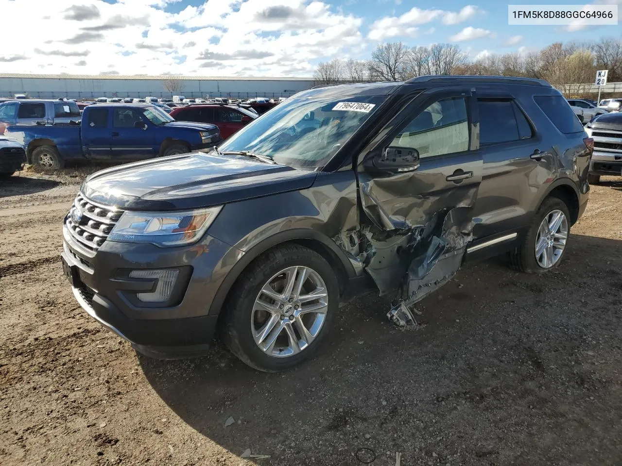 2016 Ford Explorer Xlt VIN: 1FM5K8D88GGC64966 Lot: 79647064