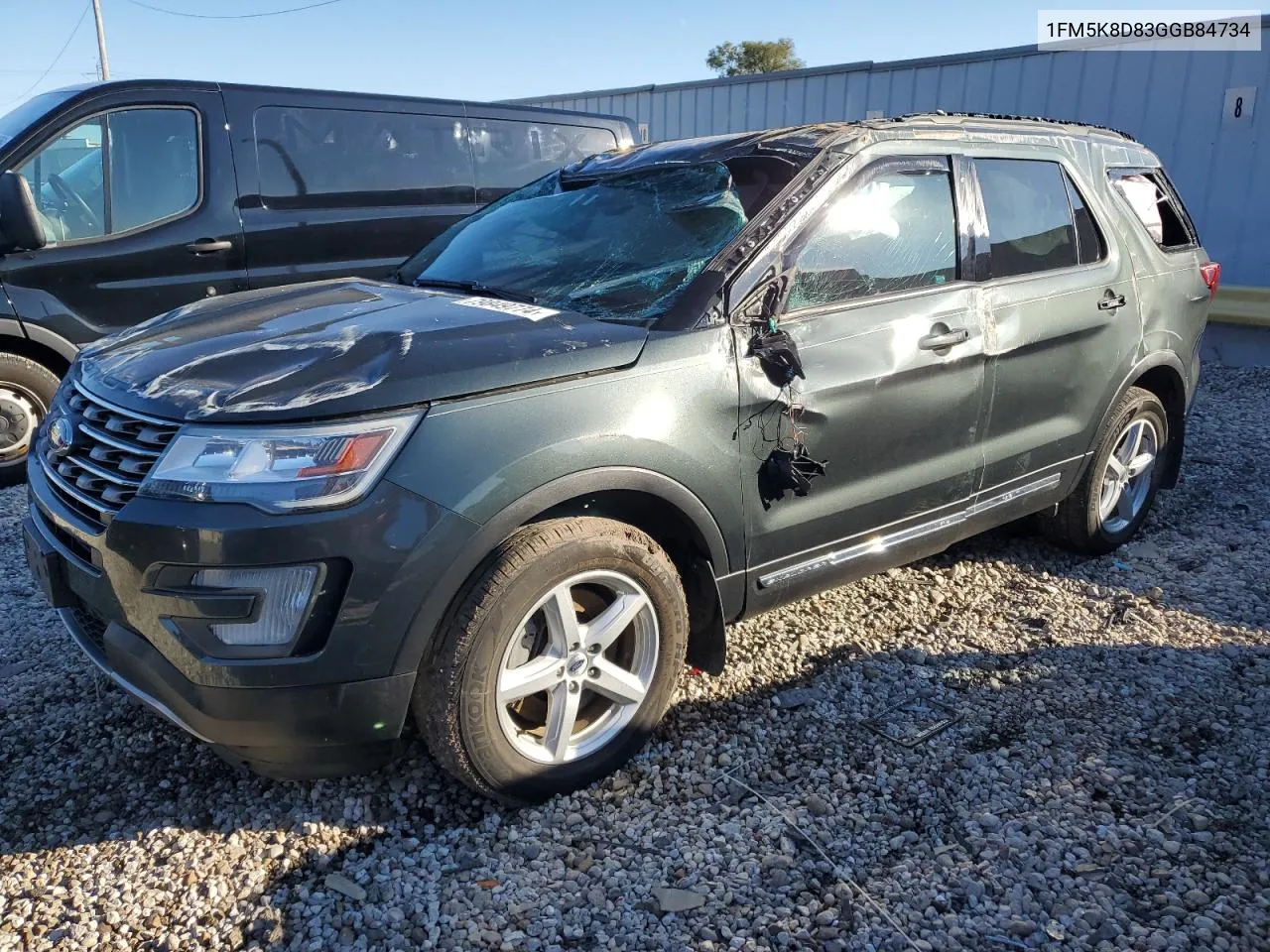 2016 Ford Explorer Xlt VIN: 1FM5K8D83GGB84734 Lot: 79849774