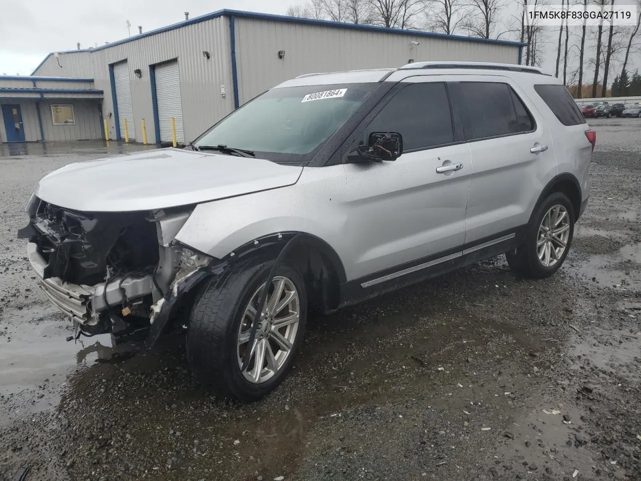 2016 Ford Explorer Limited VIN: 1FM5K8F83GGA27119 Lot: 80081864