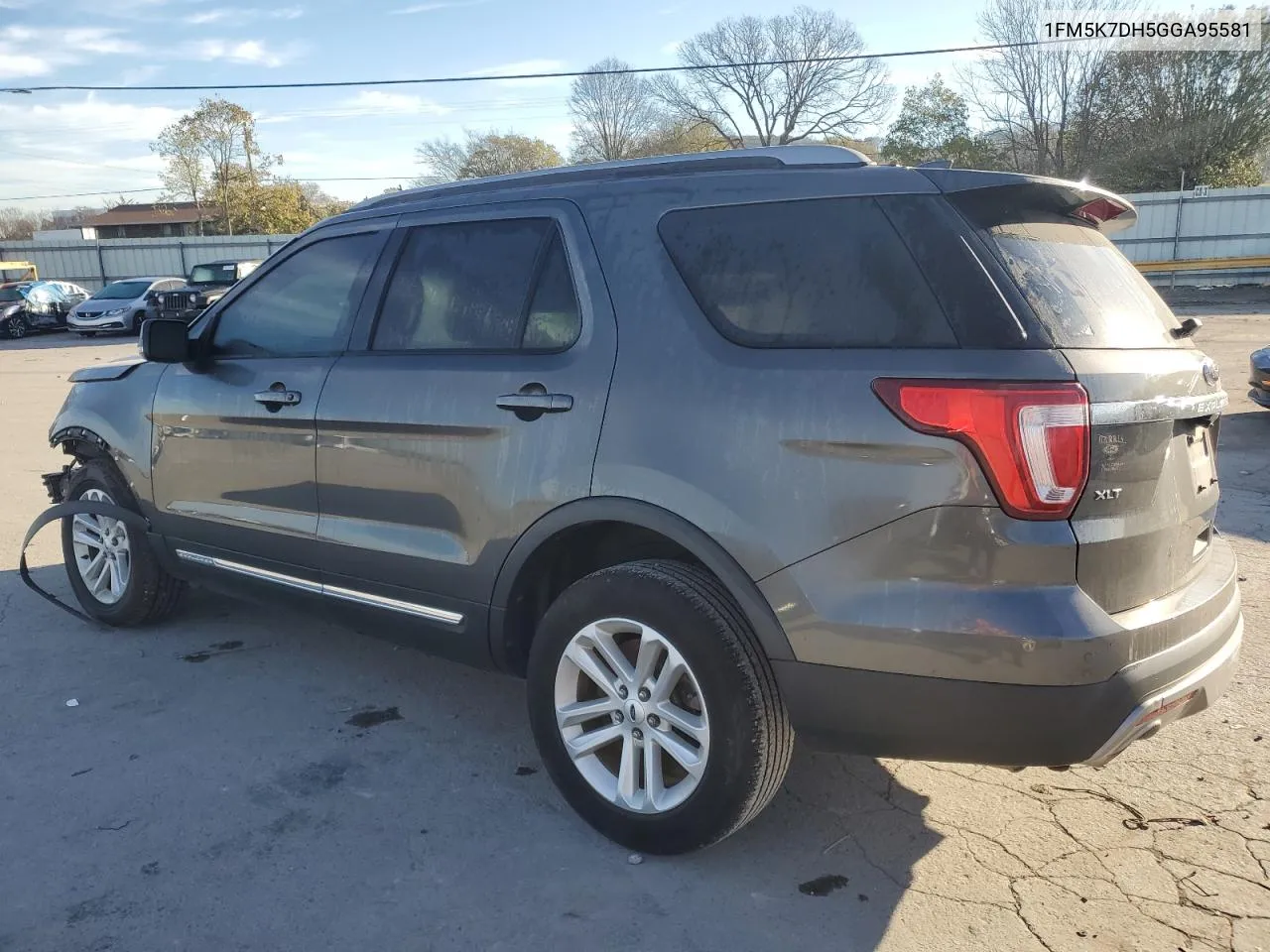 2016 Ford Explorer Xlt VIN: 1FM5K7DH5GGA95581 Lot: 80344044