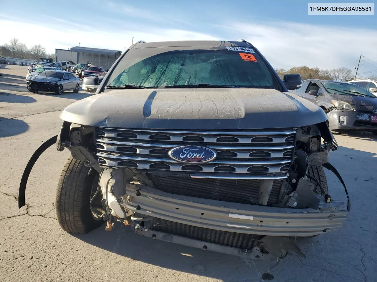 2016 Ford Explorer Xlt VIN: 1FM5K7DH5GGA95581 Lot: 80344044