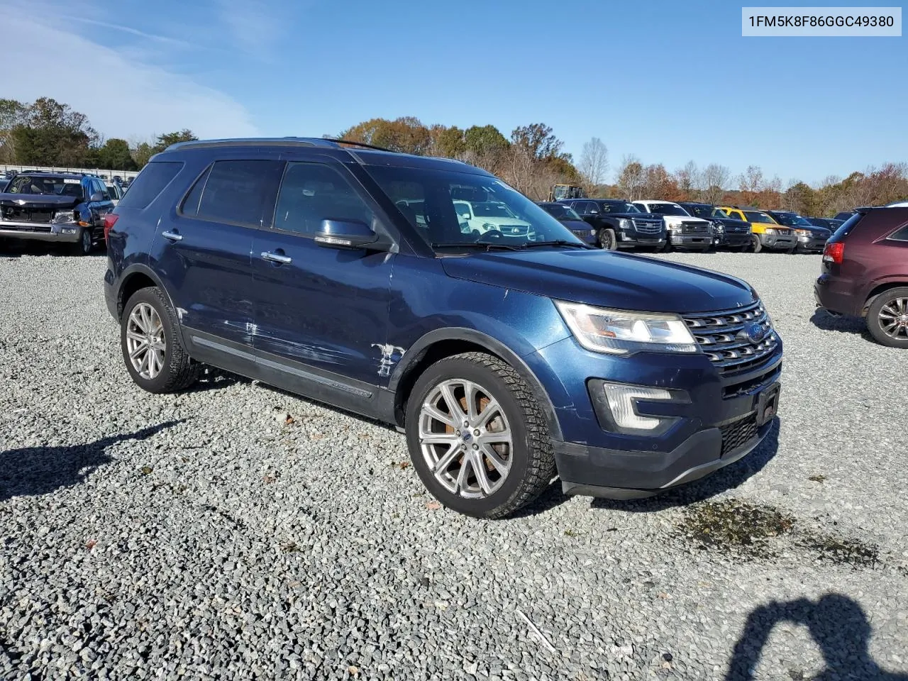 2016 Ford Explorer Limited VIN: 1FM5K8F86GGC49380 Lot: 80586544