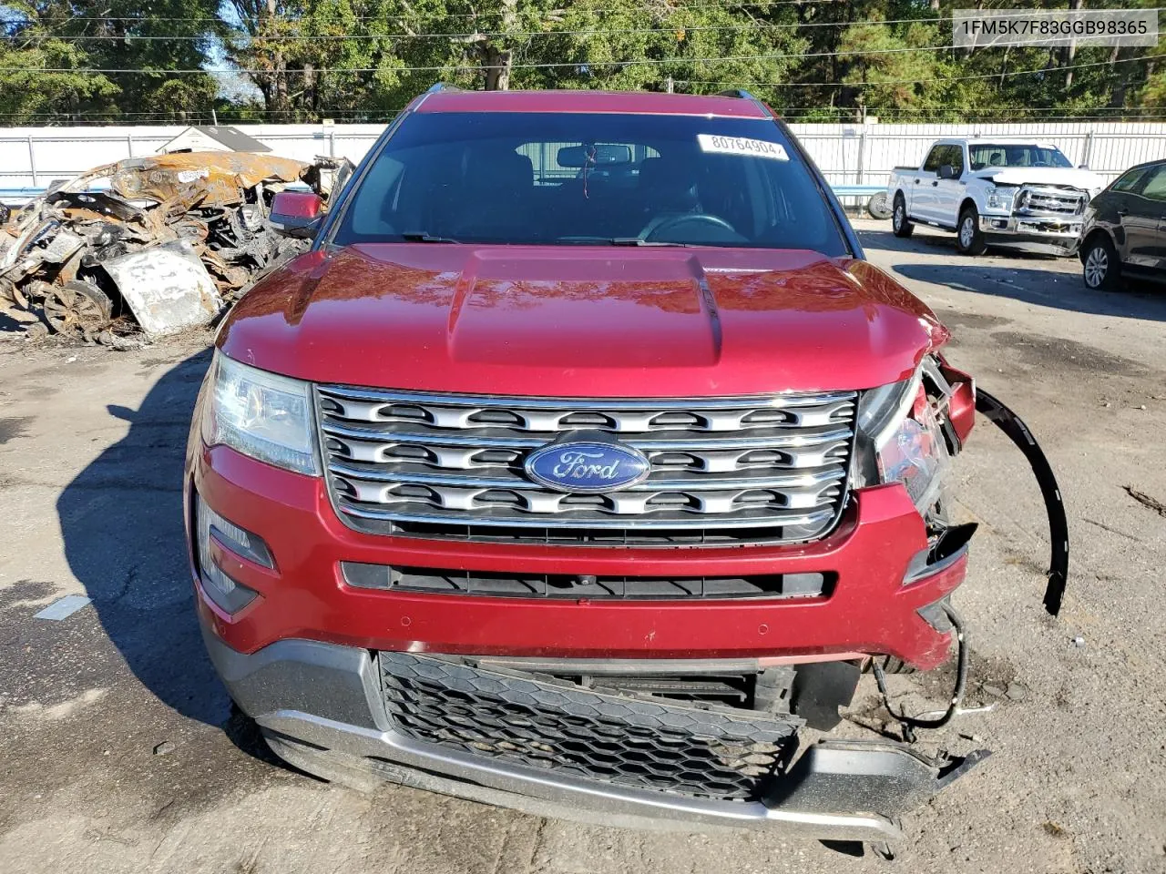 2016 Ford Explorer Limited VIN: 1FM5K7F83GGB98365 Lot: 80764904