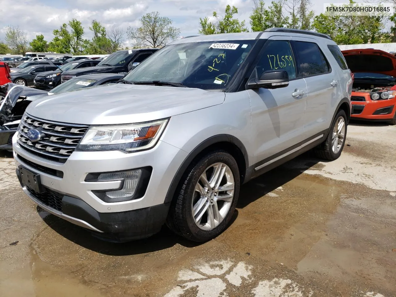 2017 Ford Explorer Xlt VIN: 1FM5K7D80HGD16845 Lot: 52236234