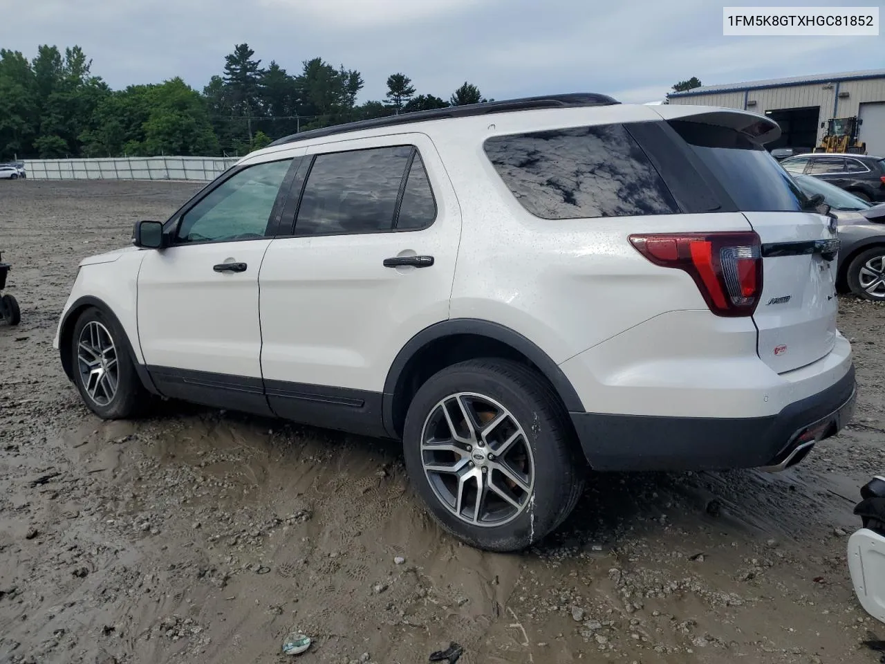 2017 Ford Explorer Sport VIN: 1FM5K8GTXHGC81852 Lot: 52869384