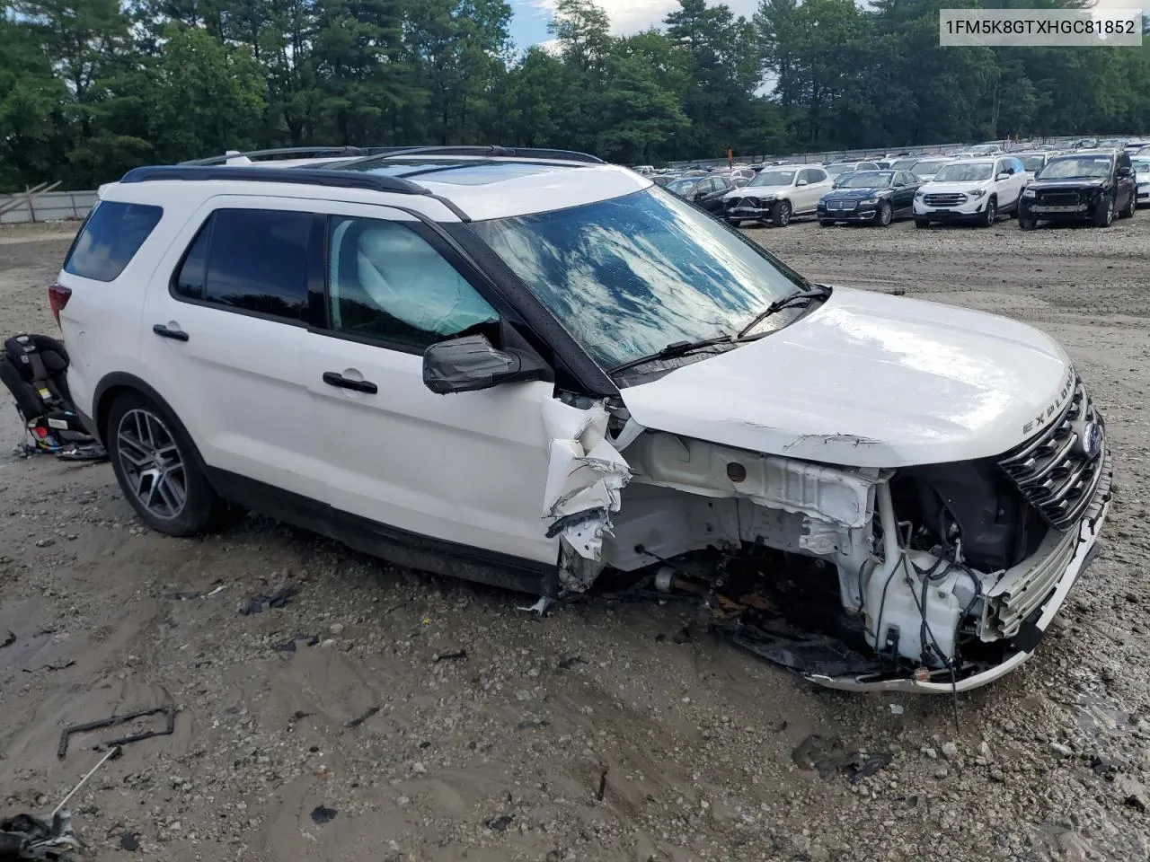 2017 Ford Explorer Sport VIN: 1FM5K8GTXHGC81852 Lot: 52869384