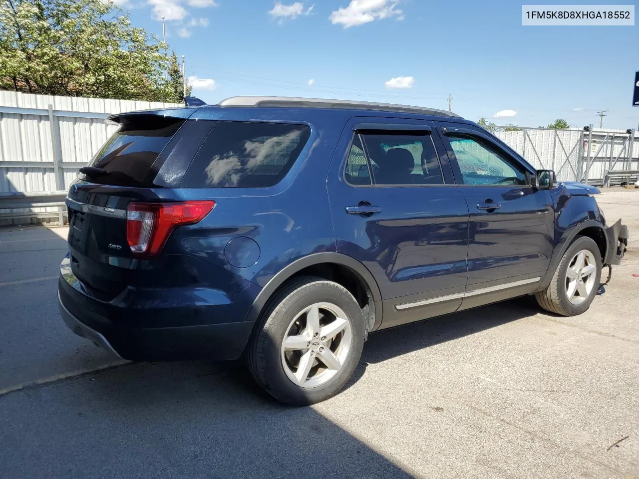 1FM5K8D8XHGA18552 2017 Ford Explorer Xlt