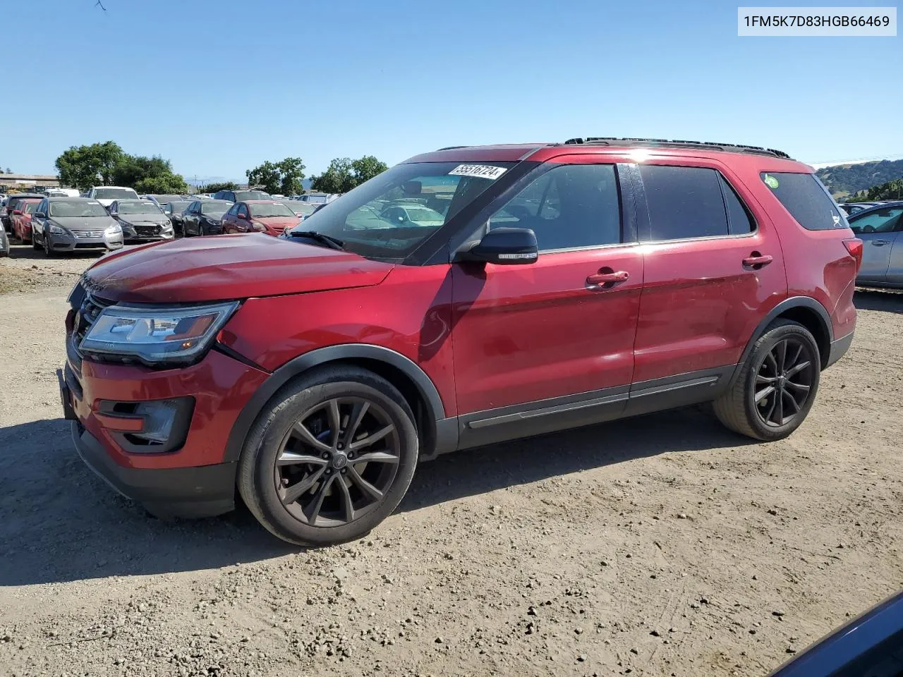 1FM5K7D83HGB66469 2017 Ford Explorer Xlt