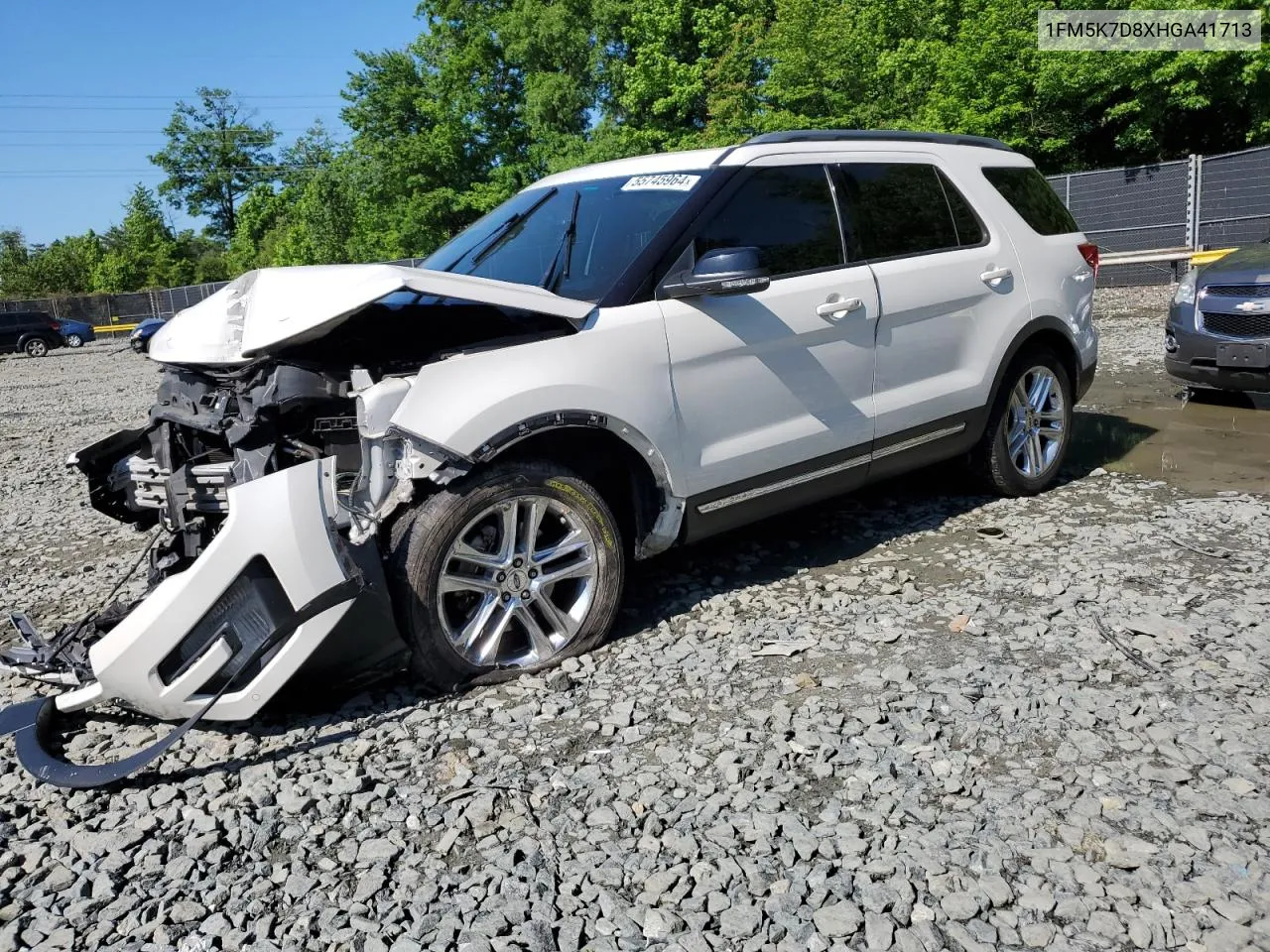 2017 Ford Explorer Xlt VIN: 1FM5K7D8XHGA41713 Lot: 55745964