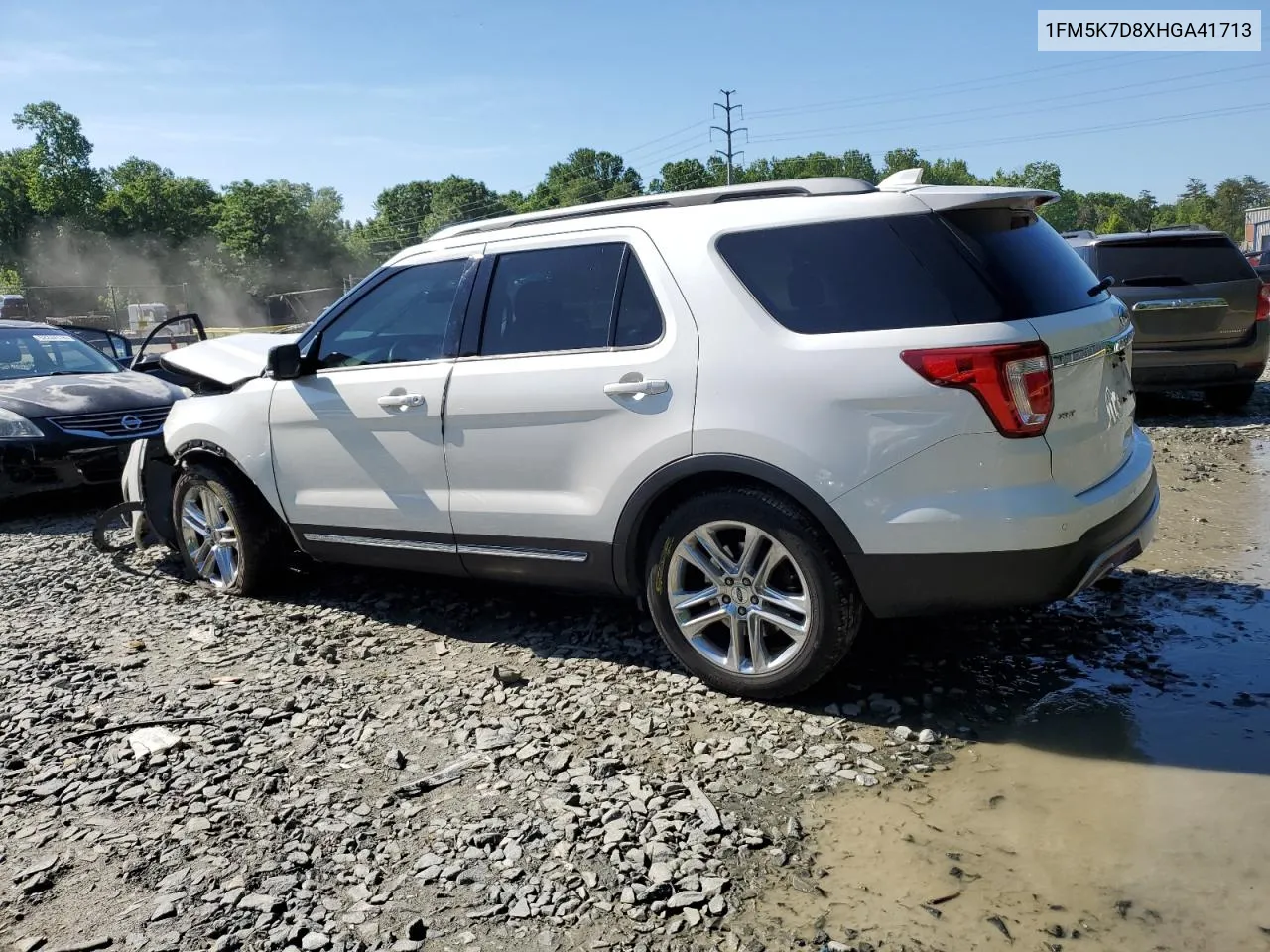 2017 Ford Explorer Xlt VIN: 1FM5K7D8XHGA41713 Lot: 55745964