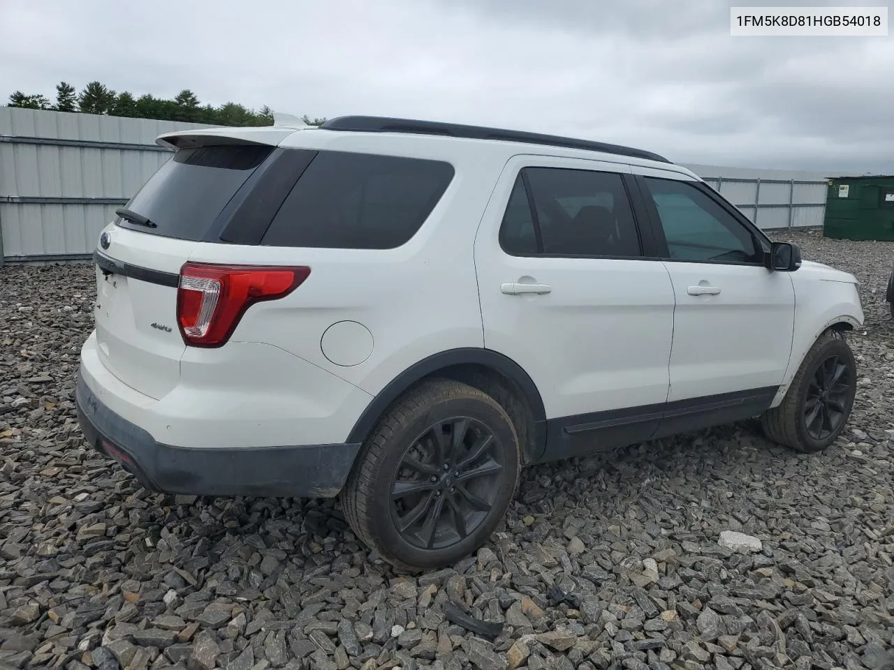 1FM5K8D81HGB54018 2017 Ford Explorer Xlt