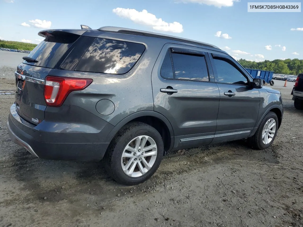 2017 Ford Explorer Xlt VIN: 1FM5K7D85HGB43369 Lot: 58714714