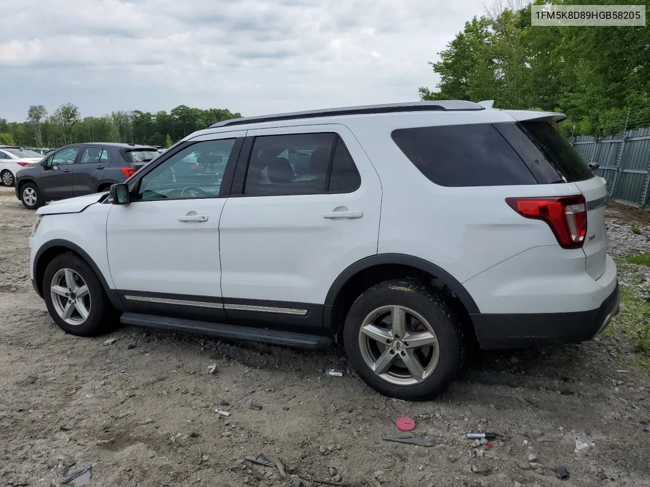 2017 Ford Explorer Xlt VIN: 1FM5K8D89HGB58205 Lot: 58760524