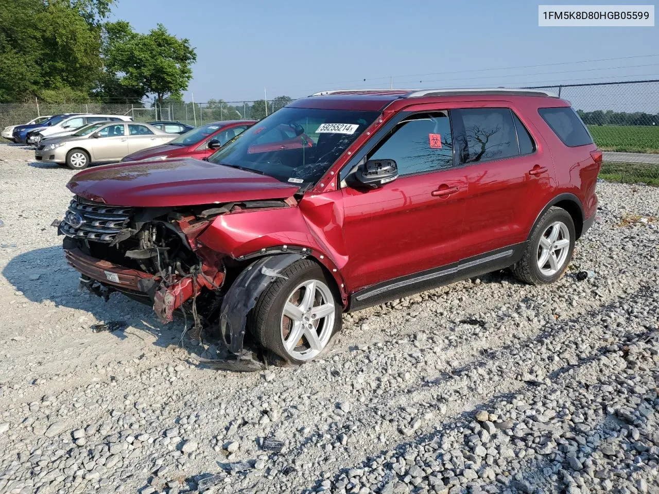 1FM5K8D80HGB05599 2017 Ford Explorer Xlt