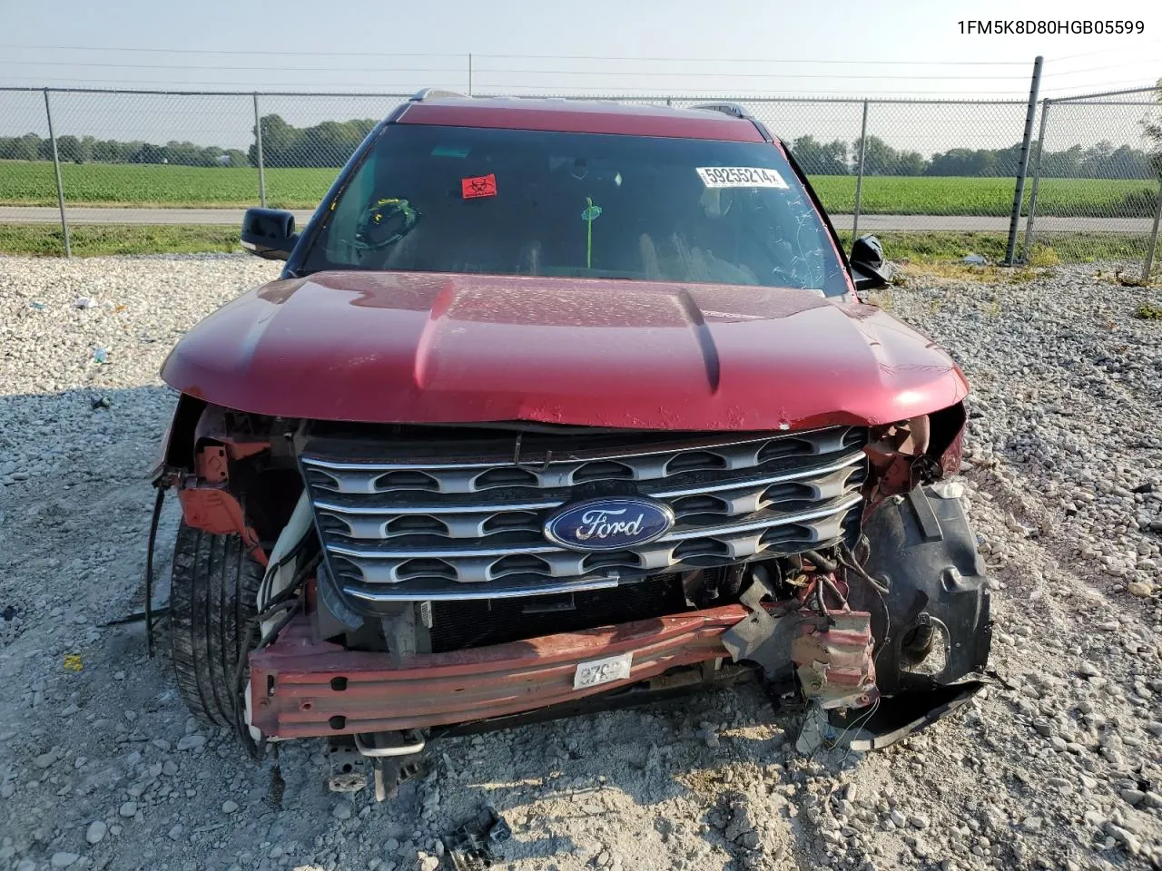 2017 Ford Explorer Xlt VIN: 1FM5K8D80HGB05599 Lot: 59255214