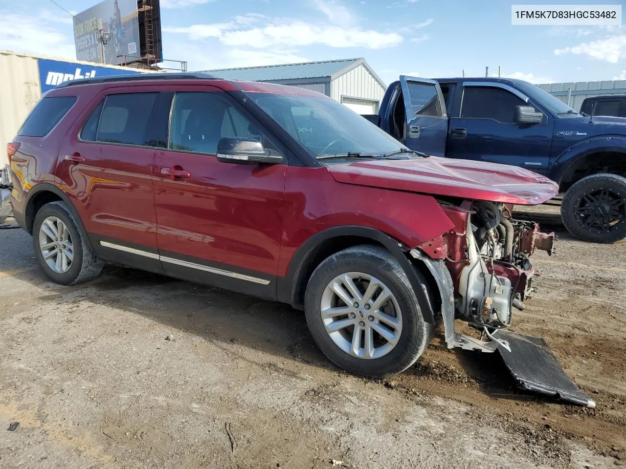 2017 Ford Explorer Xlt VIN: 1FM5K7D83HGC53482 Lot: 59259054