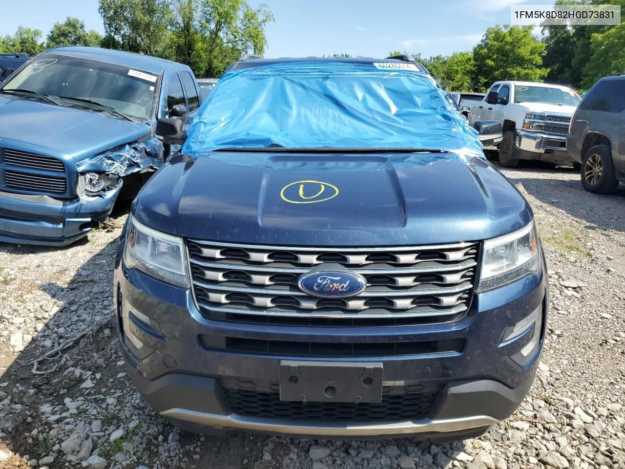 2017 Ford Explorer Xlt VIN: 1FM5K8D82HGD73831 Lot: 60286014