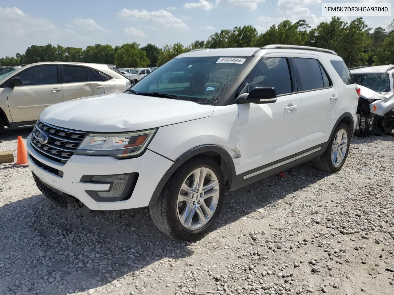 2017 Ford Explorer Xlt VIN: 1FM5K7D83HGA93040 Lot: 61034994