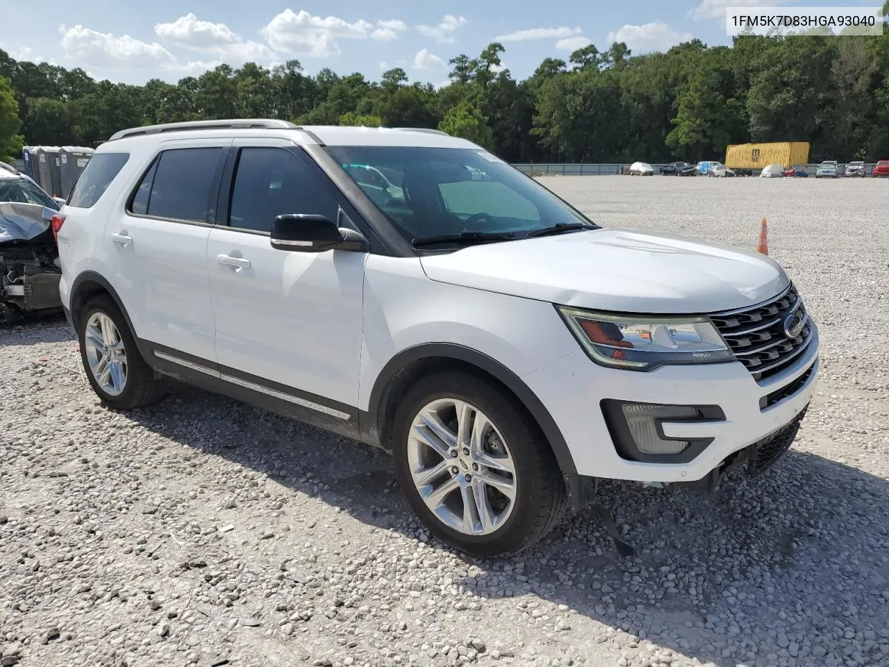 2017 Ford Explorer Xlt VIN: 1FM5K7D83HGA93040 Lot: 61034994