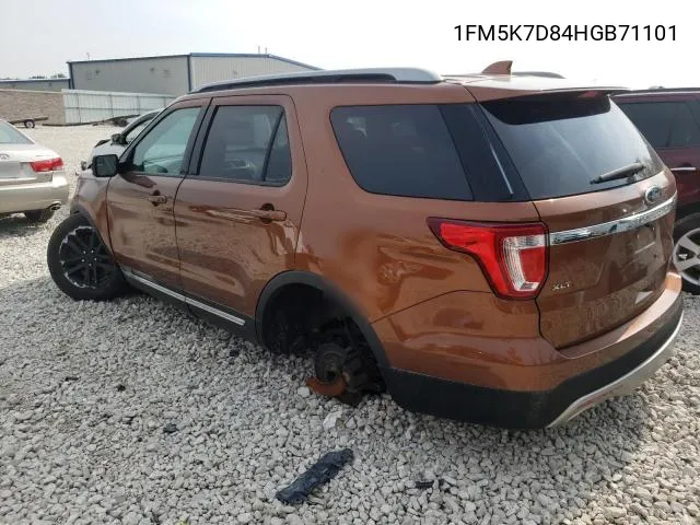 1FM5K7D84HGB71101 2017 Ford Explorer Xlt