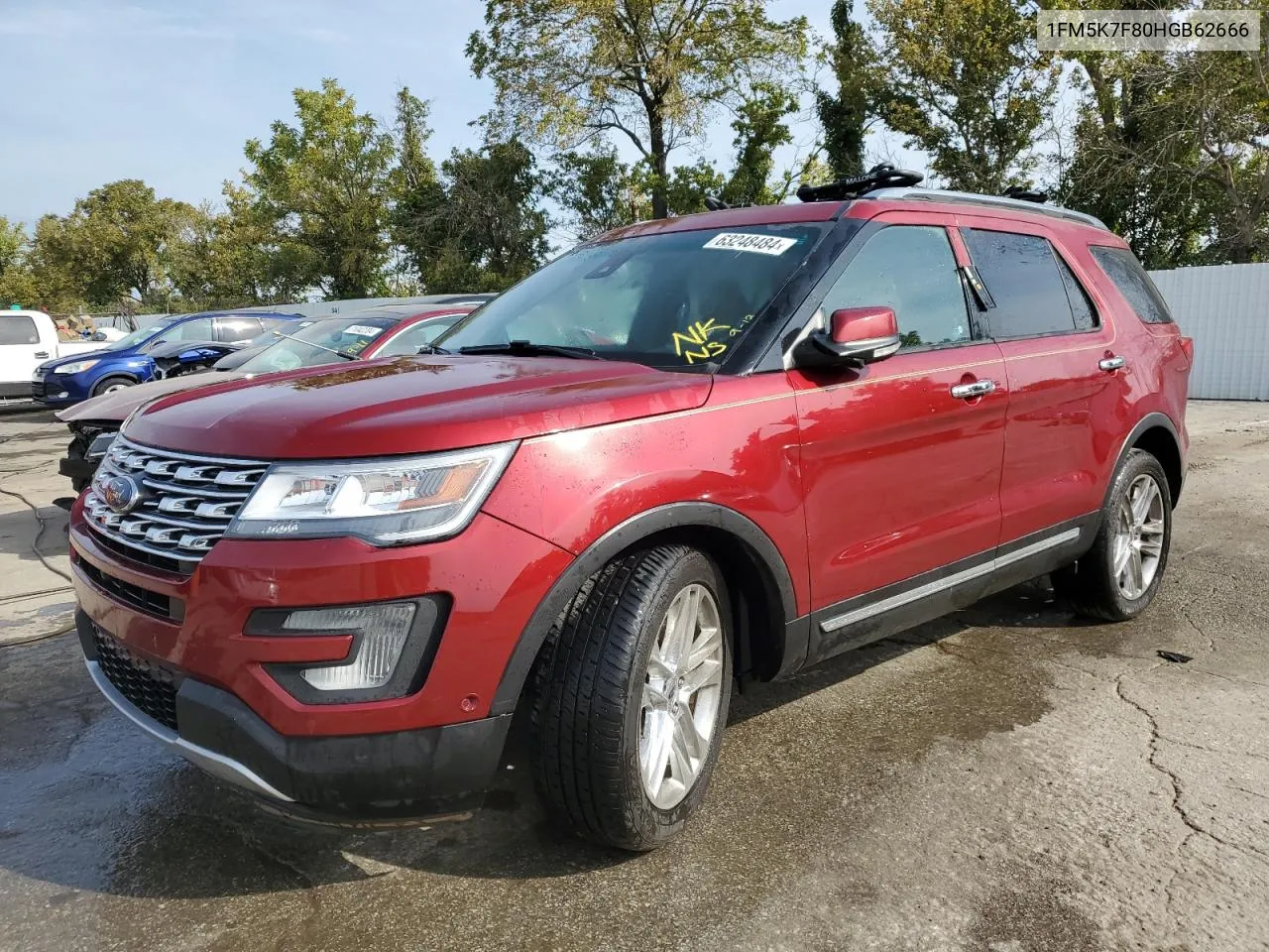 2017 Ford Explorer Limited VIN: 1FM5K7F80HGB62666 Lot: 63248484