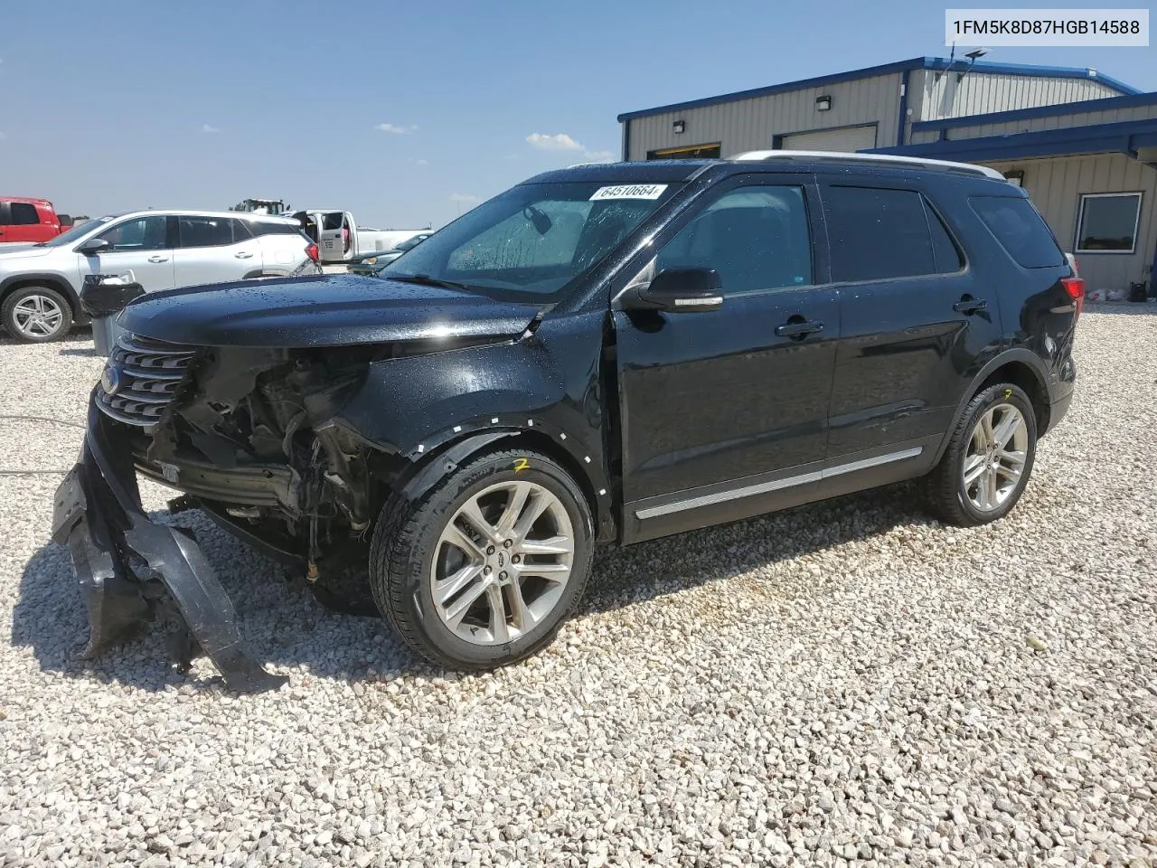 2017 Ford Explorer Xlt VIN: 1FM5K8D87HGB14588 Lot: 64510664