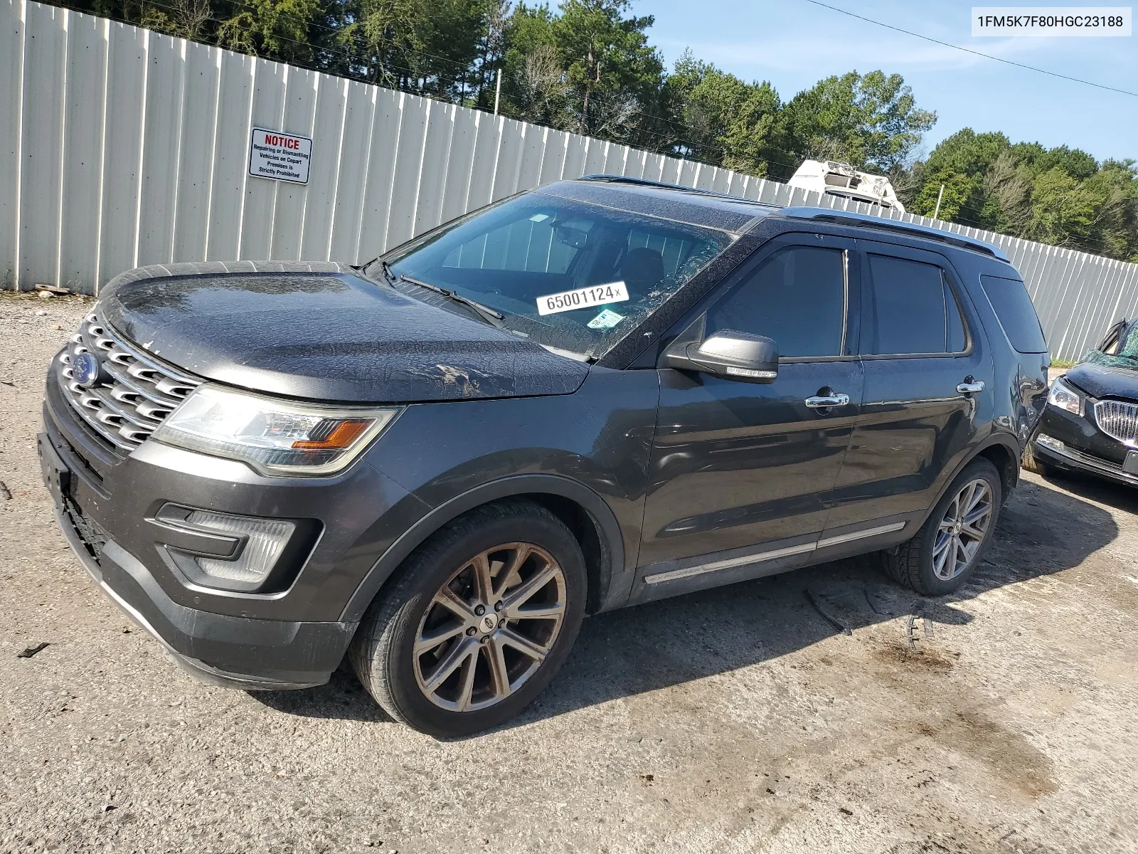 2017 Ford Explorer Limited VIN: 1FM5K7F80HGC23188 Lot: 65001124