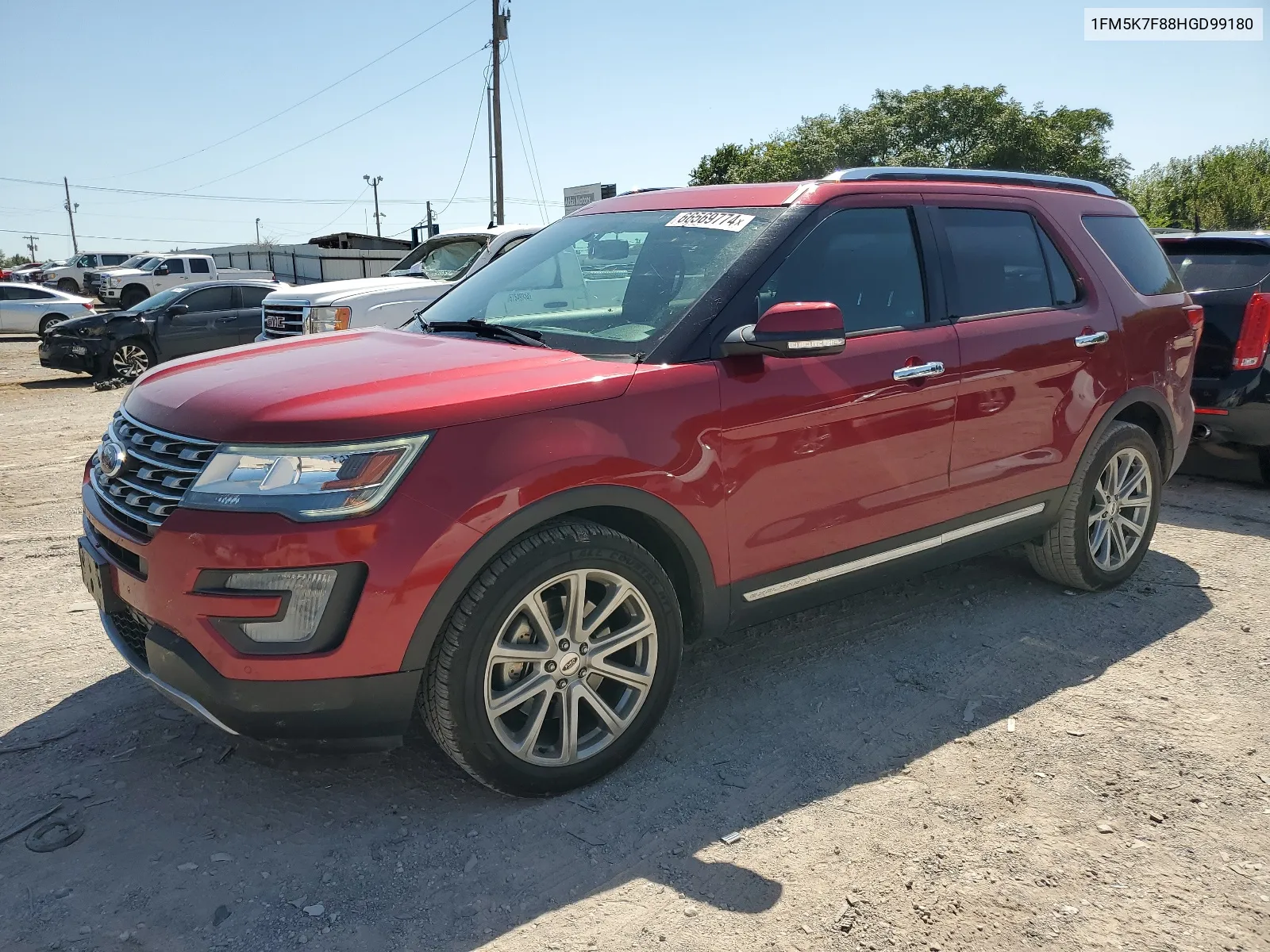 2017 Ford Explorer Limited VIN: 1FM5K7F88HGD99180 Lot: 66569774