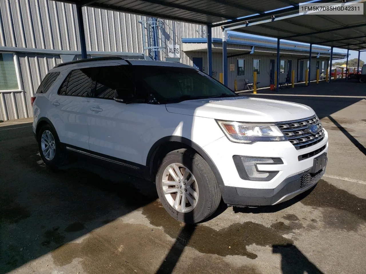 2017 Ford Explorer Xlt VIN: 1FM5K7D85HGD42311 Lot: 67059664