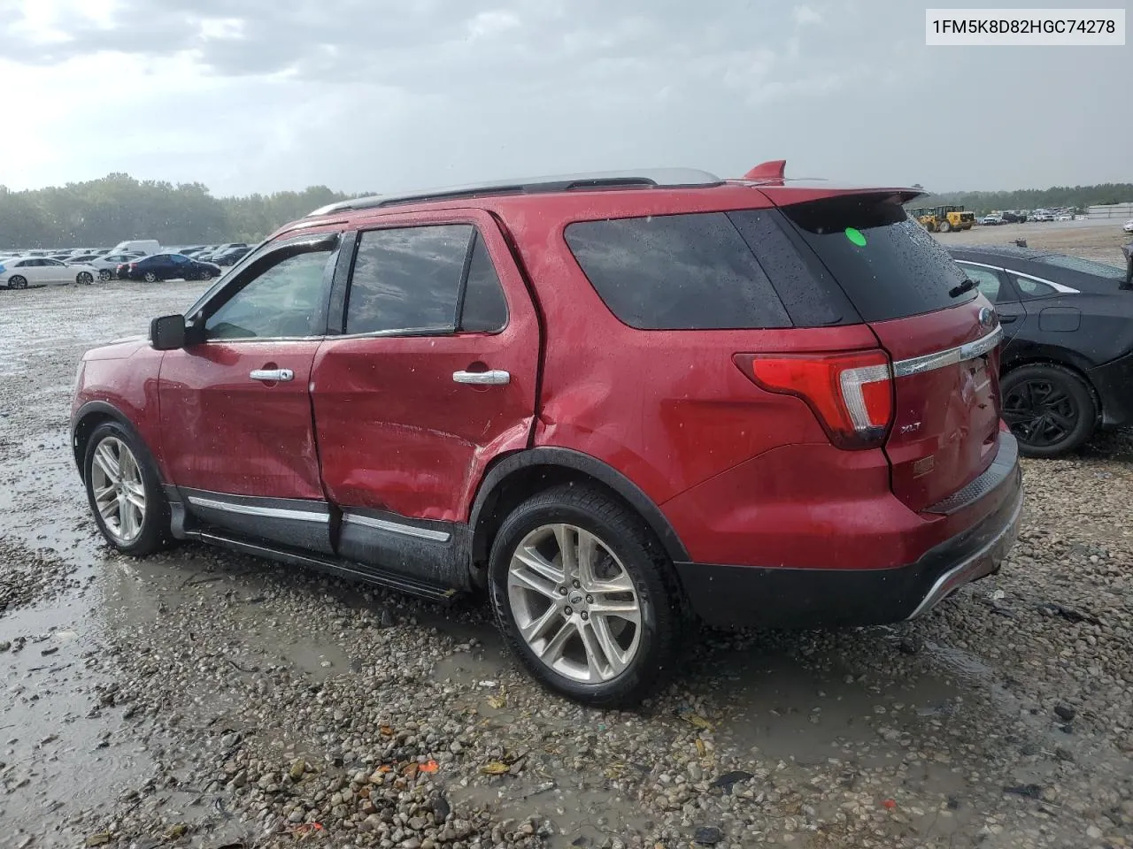 2017 Ford Explorer Xlt VIN: 1FM5K8D82HGC74278 Lot: 69572754