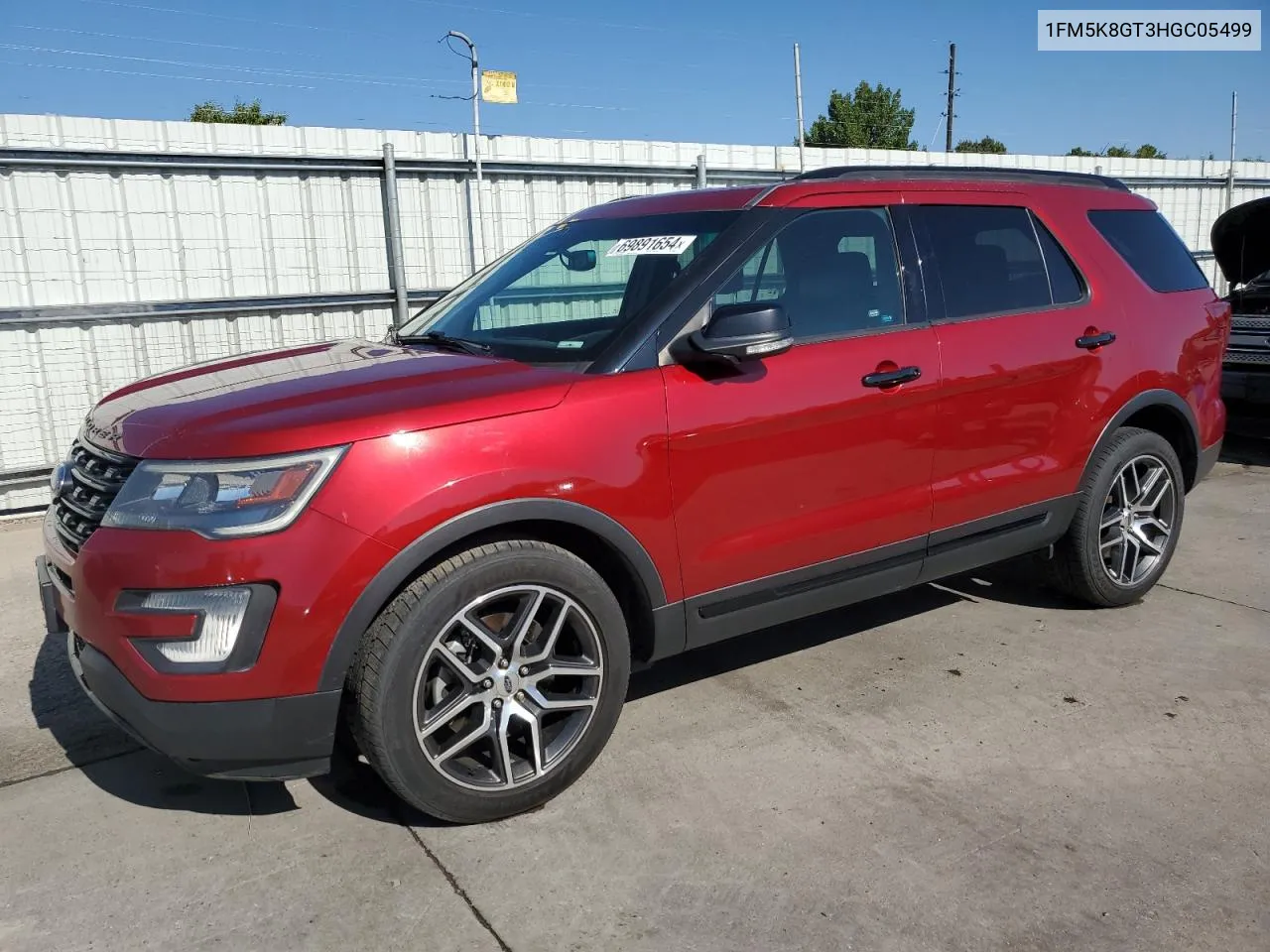 2017 Ford Explorer Sport VIN: 1FM5K8GT3HGC05499 Lot: 69891654