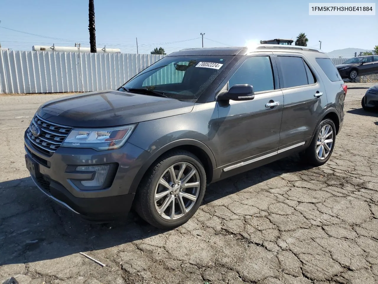 2017 Ford Explorer Limited VIN: 1FM5K7FH3HGE41884 Lot: 70052224