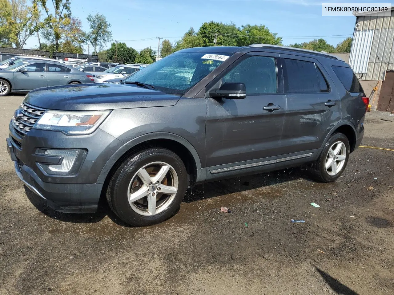 2017 Ford Explorer Xlt VIN: 1FM5K8D80HGC80189 Lot: 70975594