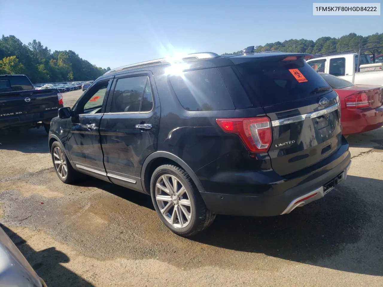 2017 Ford Explorer Limited VIN: 1FM5K7F80HGD84222 Lot: 71344874