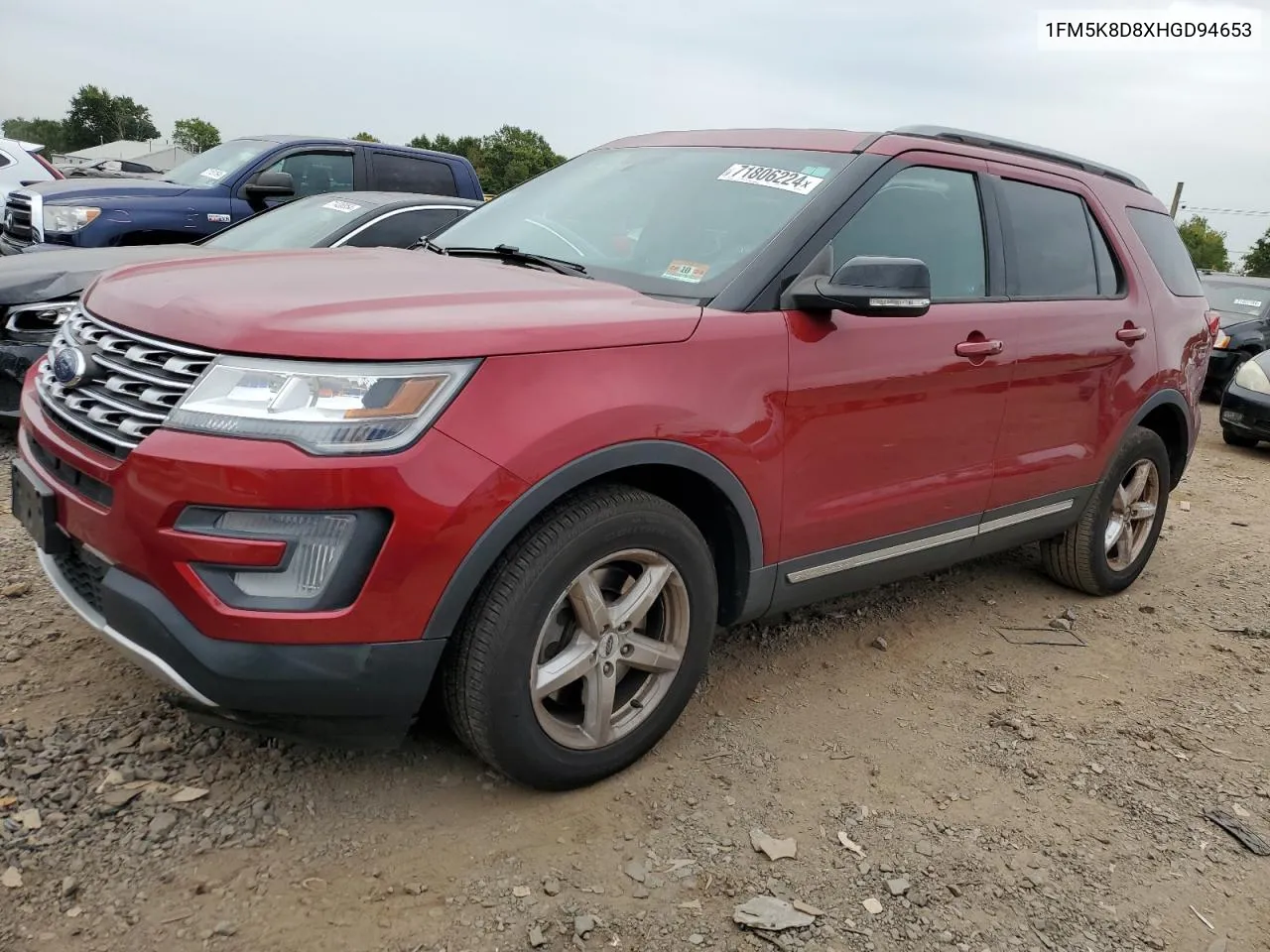 2017 Ford Explorer Xlt VIN: 1FM5K8D8XHGD94653 Lot: 71806224