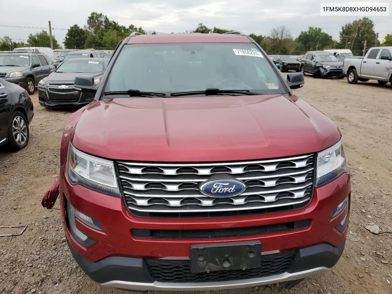 2017 Ford Explorer Xlt VIN: 1FM5K8D8XHGD94653 Lot: 71806224