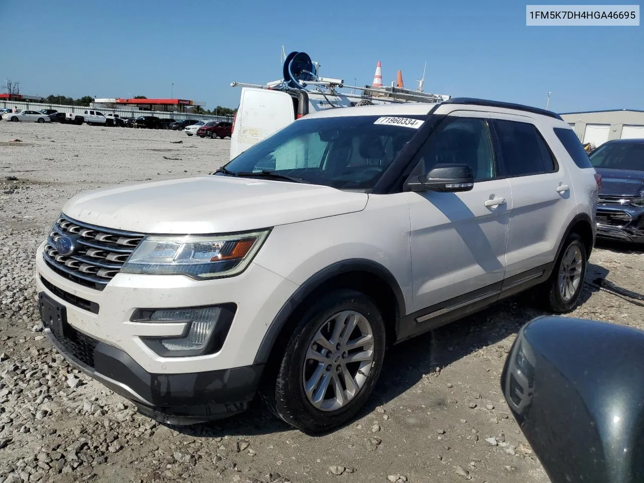 2017 Ford Explorer Xlt VIN: 1FM5K7DH4HGA46695 Lot: 71960334