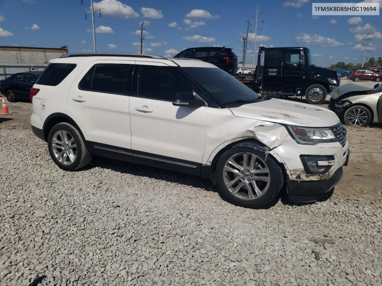 2017 Ford Explorer Xlt VIN: 1FM5K8D85HGC19694 Lot: 72047104