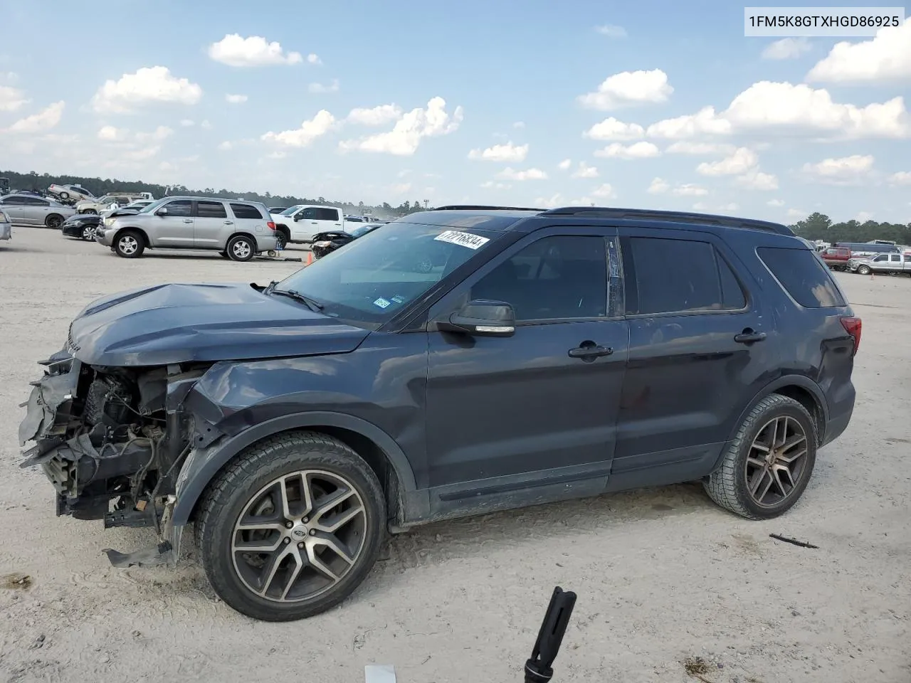 1FM5K8GTXHGD86925 2017 Ford Explorer Sport