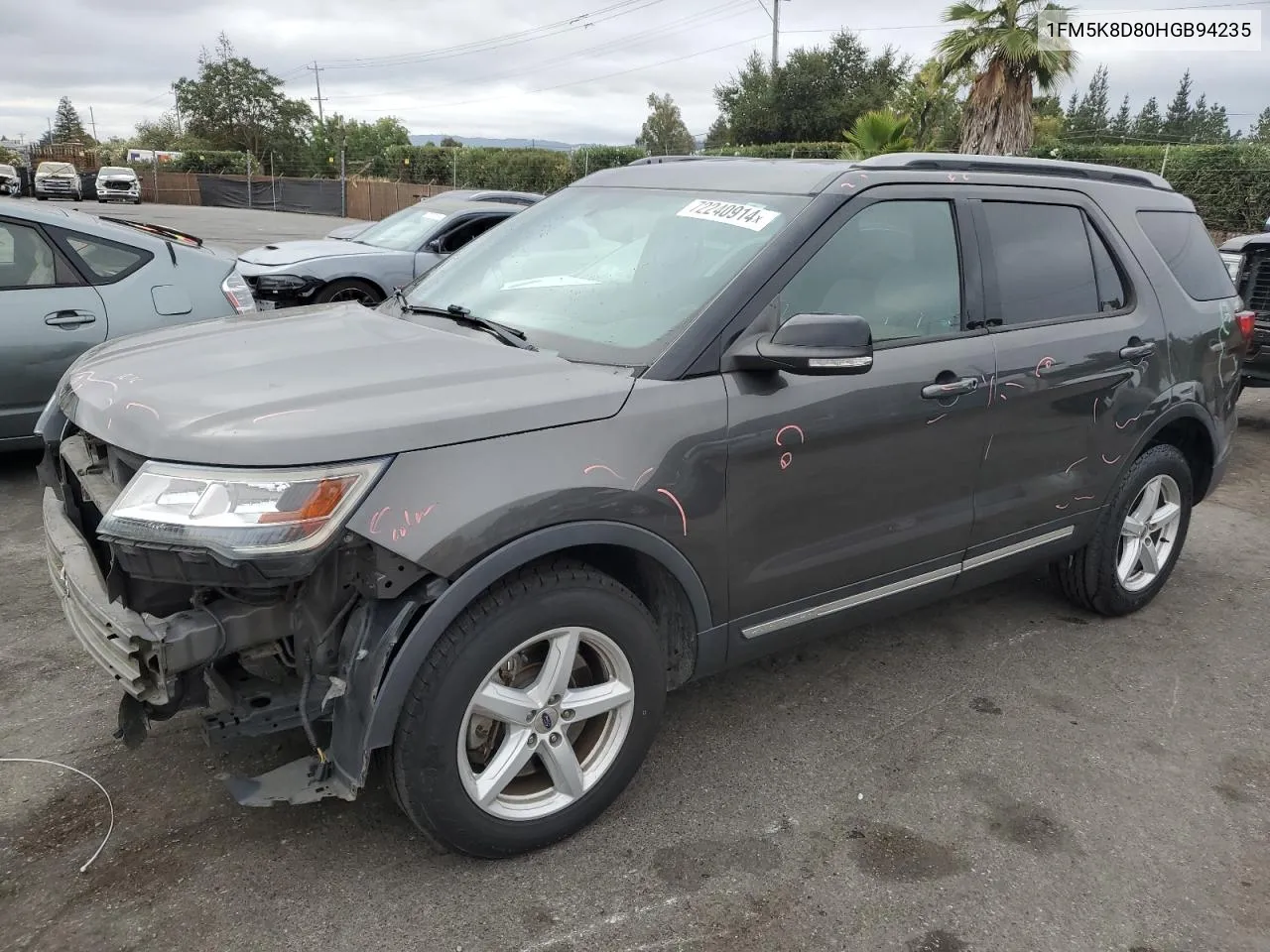 2017 Ford Explorer Xlt VIN: 1FM5K8D80HGB94235 Lot: 72240914