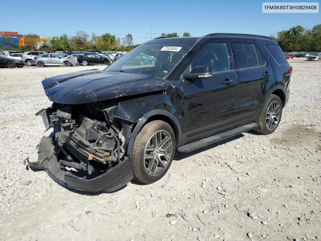 2017 Ford Explorer Sport VIN: 1FM5K8GTXHGB29408 Lot: 72528844