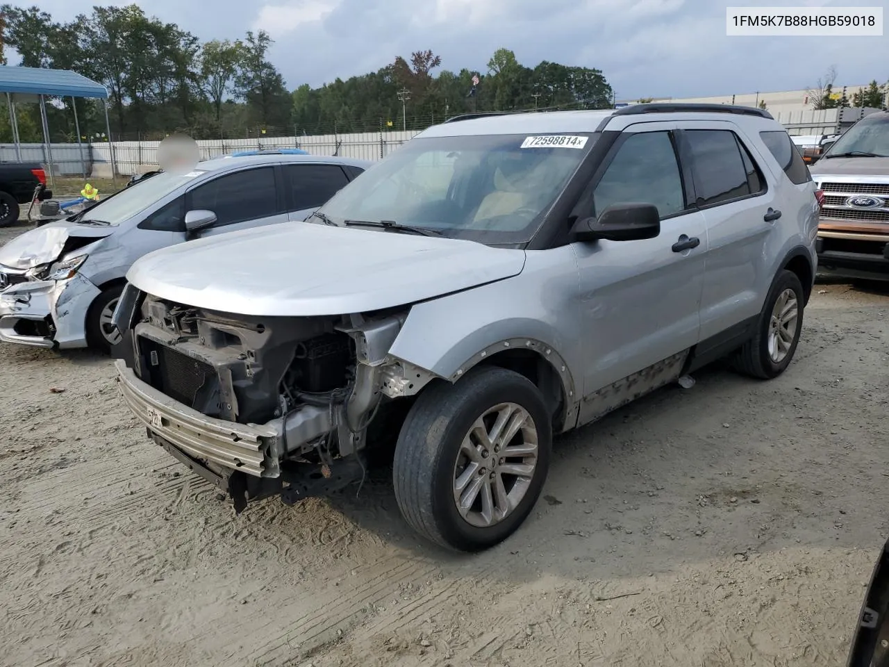 2017 Ford Explorer VIN: 1FM5K7B88HGB59018 Lot: 72598814