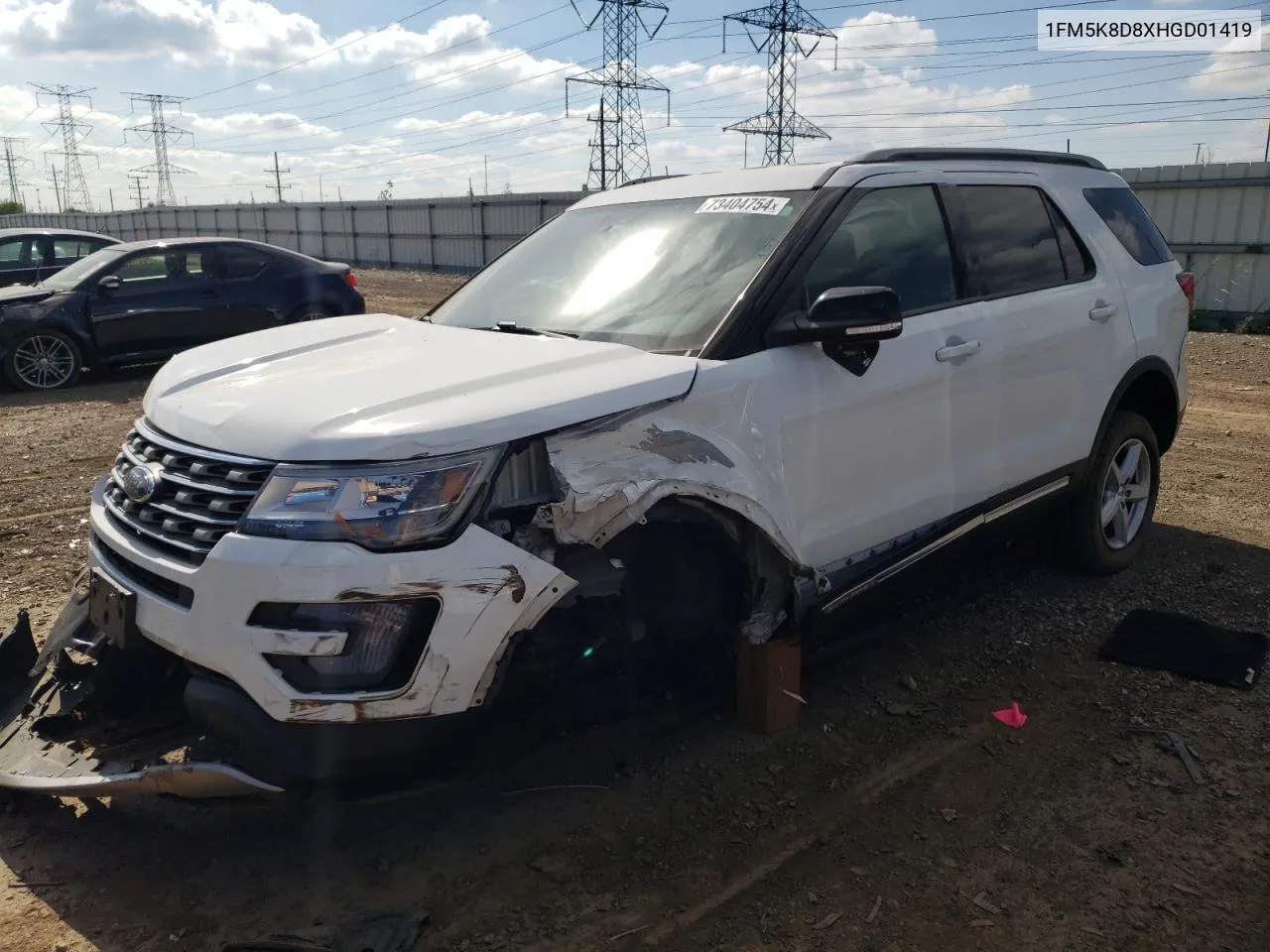 2017 Ford Explorer Xlt VIN: 1FM5K8D8XHGD01419 Lot: 73404754