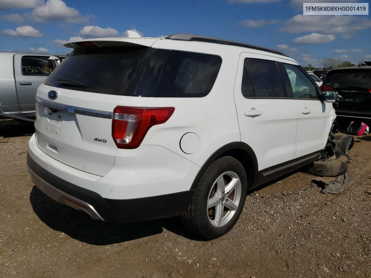 2017 Ford Explorer Xlt VIN: 1FM5K8D8XHGD01419 Lot: 73404754