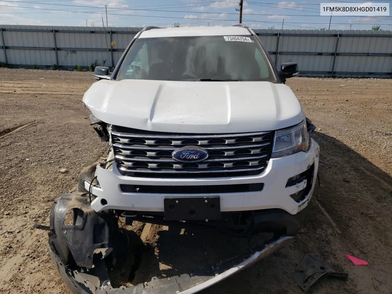 2017 Ford Explorer Xlt VIN: 1FM5K8D8XHGD01419 Lot: 73404754