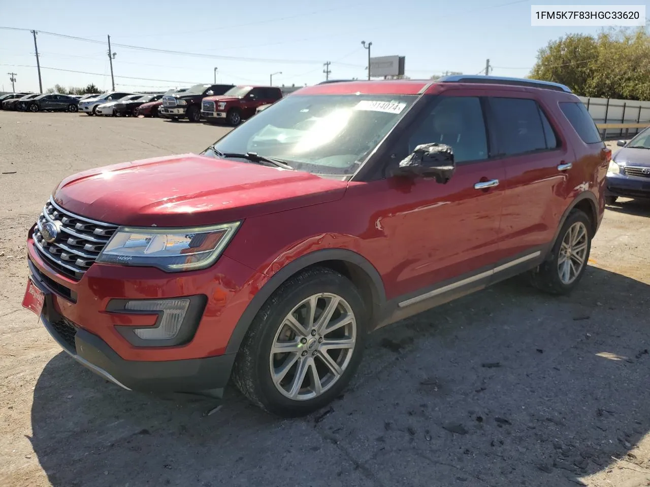 2017 Ford Explorer Limited VIN: 1FM5K7F83HGC33620 Lot: 73914074