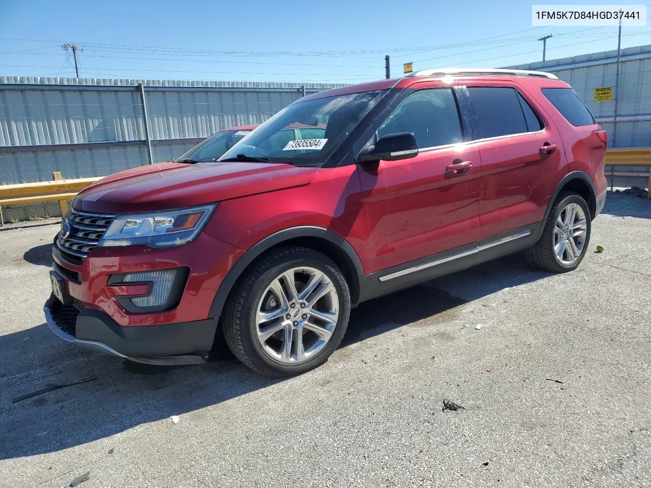 2017 Ford Explorer Xlt VIN: 1FM5K7D84HGD37441 Lot: 73935504