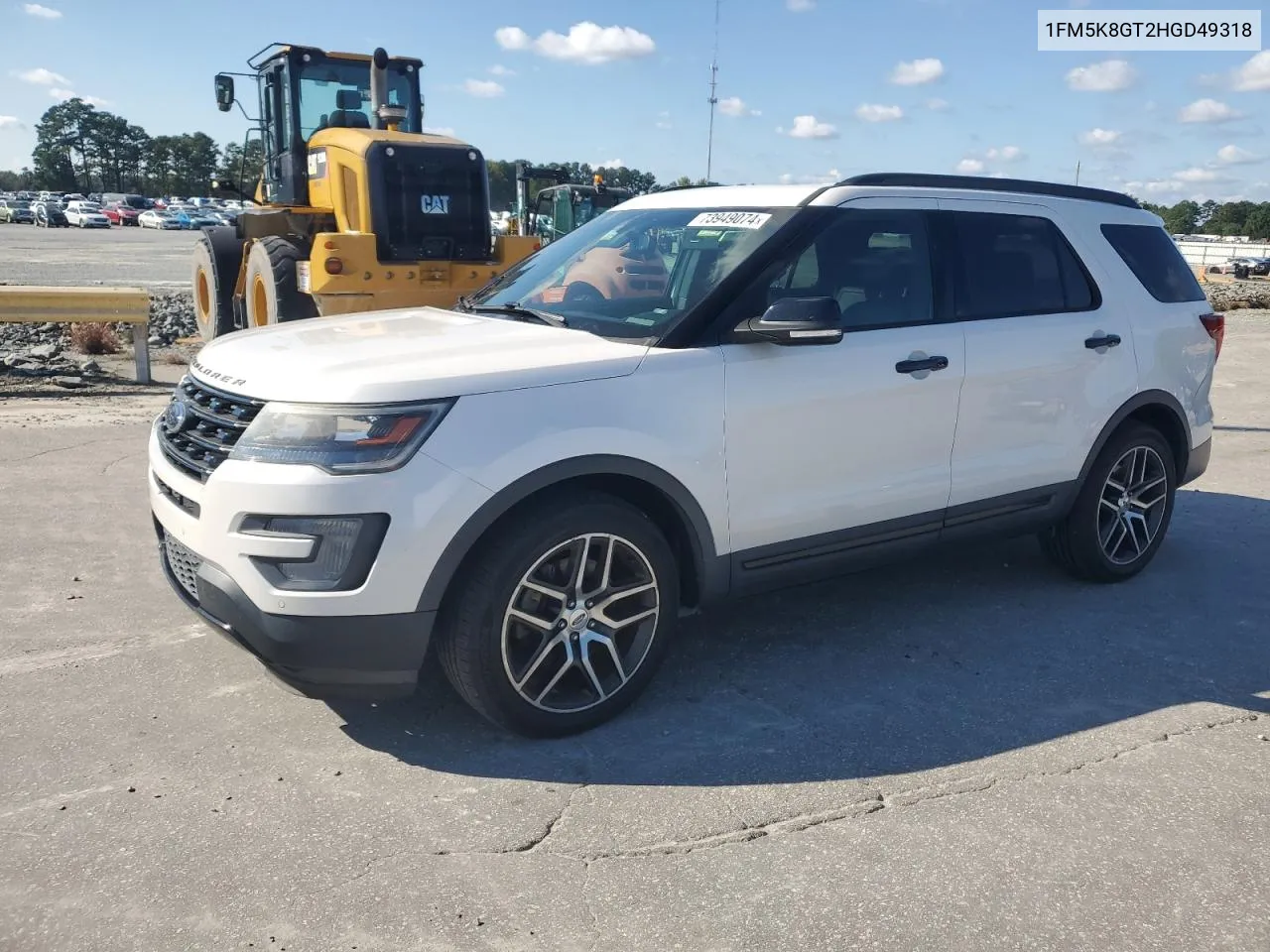 2017 Ford Explorer Sport VIN: 1FM5K8GT2HGD49318 Lot: 73949074